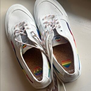 Sperry White Shoes with Colorful Details